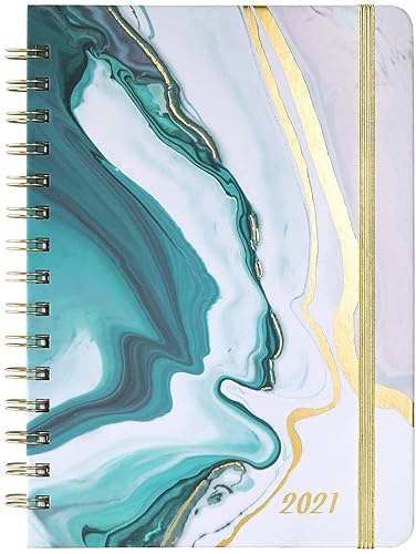 Diary 2021 - Week to View Planner Diary from Jan 2021 to Dec 2021, 21.5 x 15.5 x 1.5 cm, Monthly Tabs and Inner Pocket, Improving Your Time Management Skill