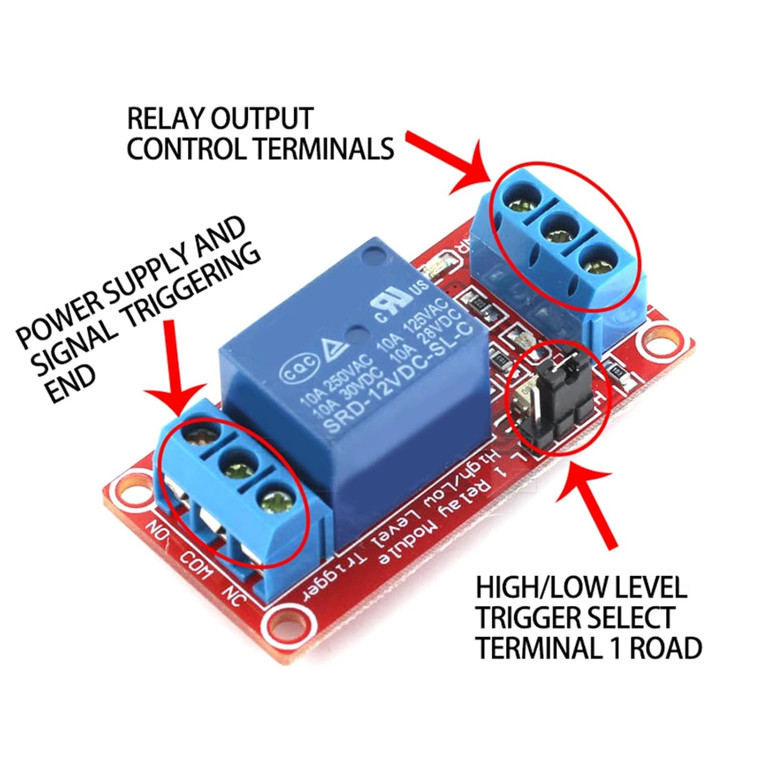 5V 12V 24V high and Low Level Trigger 1 Channel Relay Module Interface Board Shield for AVR DSP ARM MCU(Blue 12v)