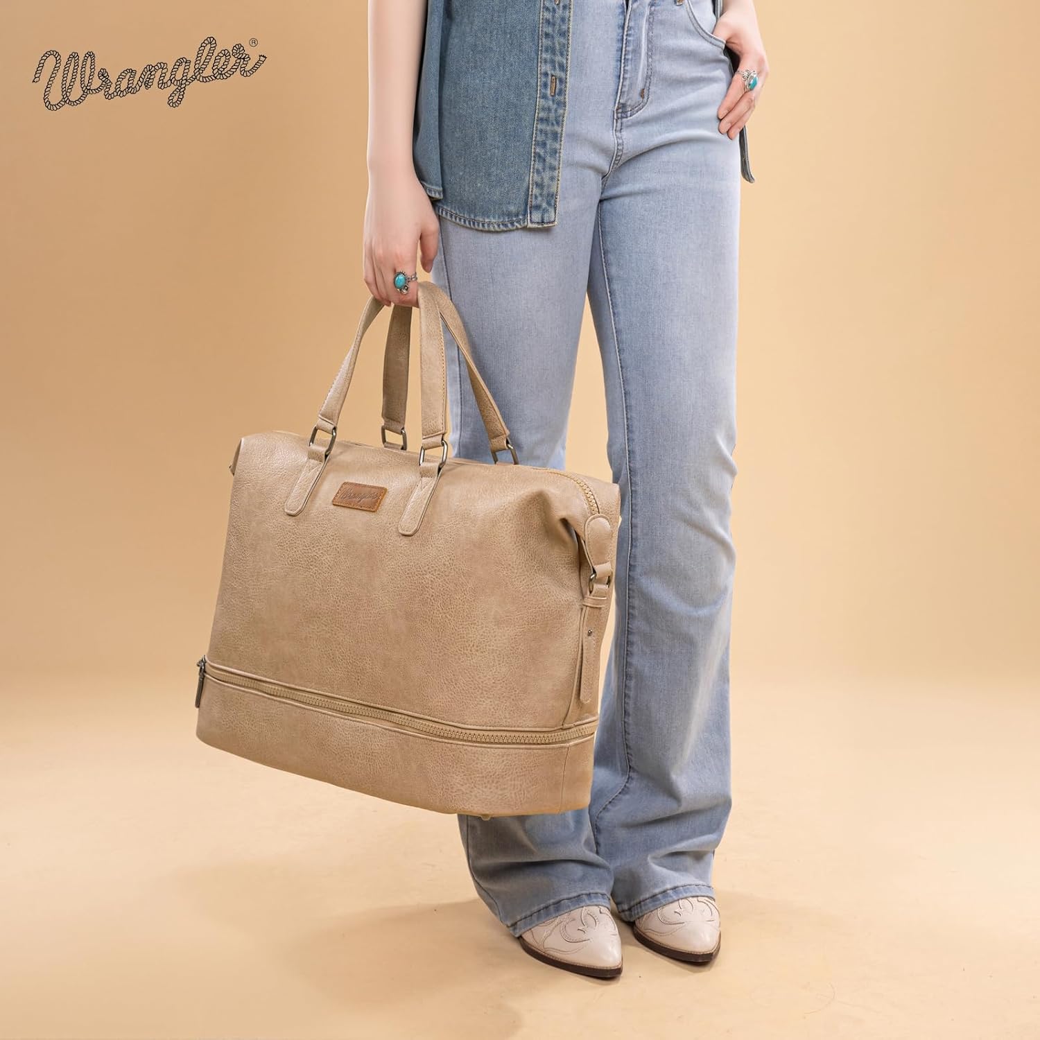 Wrangler Travel Duffel Bag Carry On Overnight Bag with Shoe Compartment Weekender Bag for Women WG253-5110KH - Image 6