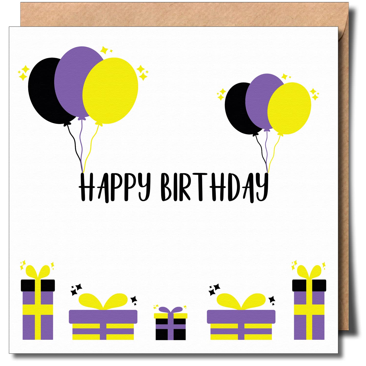 Happy Birthday non binary greeting card - LGBTQIA+ Non Binary greeting card - Non binary birthday card - LGBT Person Card 150mm x 150mm Premium Card 300gsm
