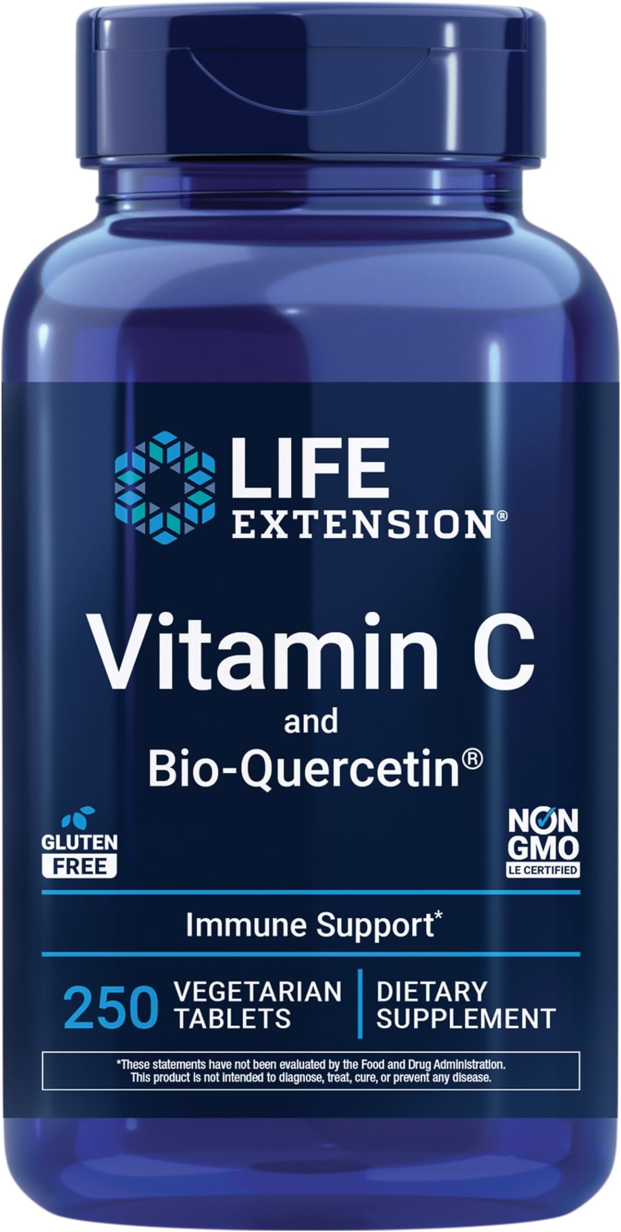 Vitamin C and Bio-Quercetin®, Cardiovascular Health Supplement, Immune Support, Highly absorbable, quercetin, Vitamin C, Gluten Free, Non-GMO, Vegetarian, 250 Tablets