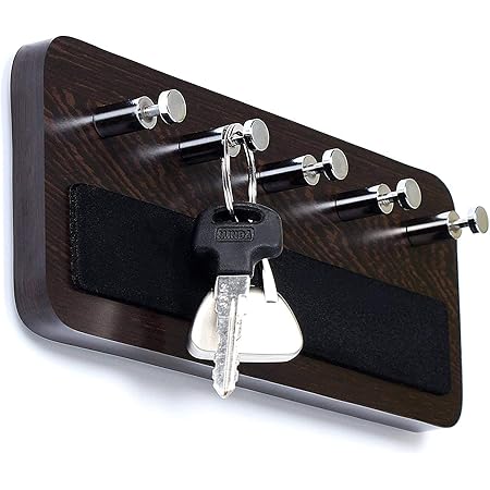 BLUEWUD Skywood Wooden Wall Mount Key Chain Holder, Key Hooks- for 5 ...
