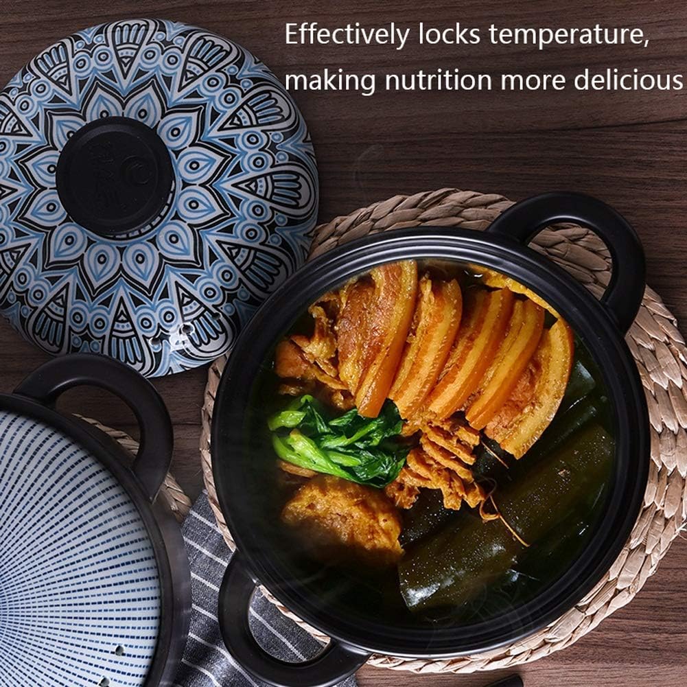スープ鍋鍋、キャセロール皿断熱省エネスープ鍋伝統的な中国陶器鍋、ふた