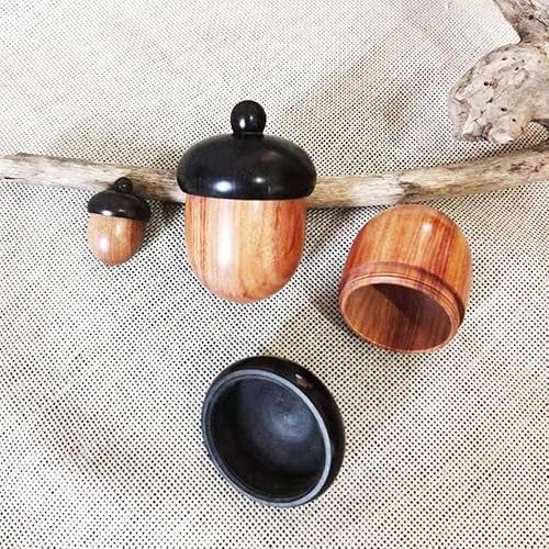 Caja de cápsulas de píldoras en forma de bellota marrón, caja de almacenamiento portátil para tabletas, contenedor de tabletas, organizador al aire