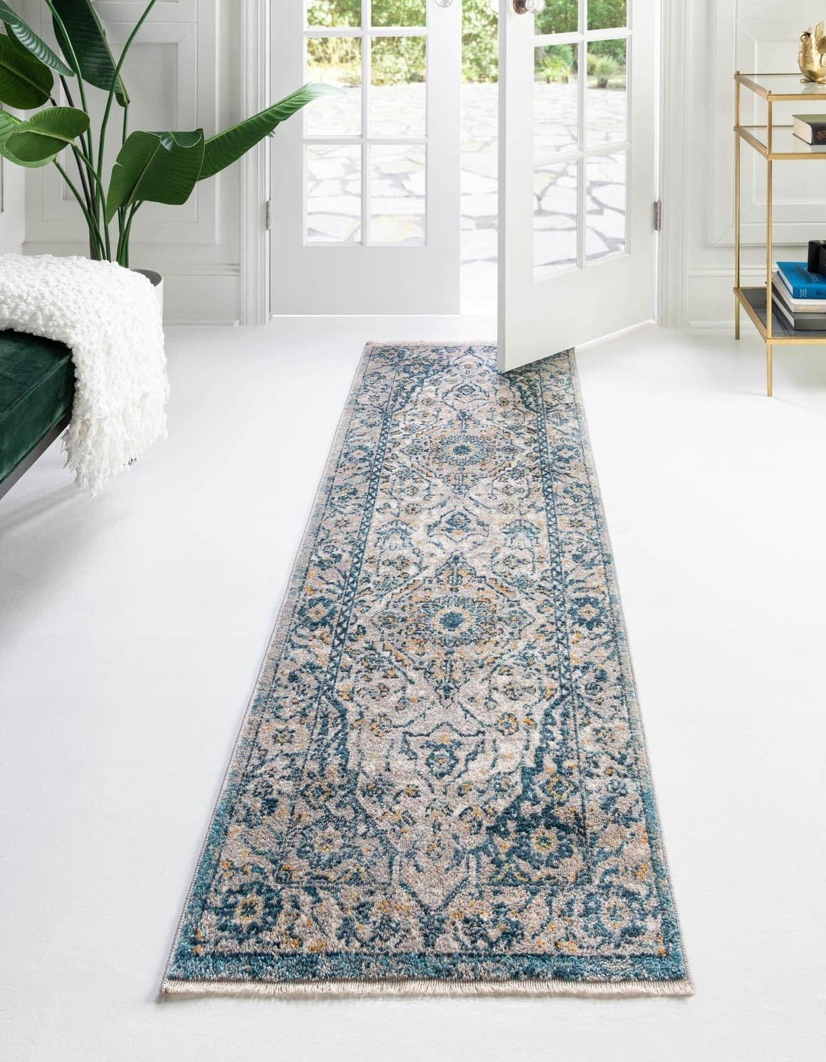 Unique Loom Lola Collection Area Rug - Traditional (2' x 8' Runner, Light Gray/Ivory)