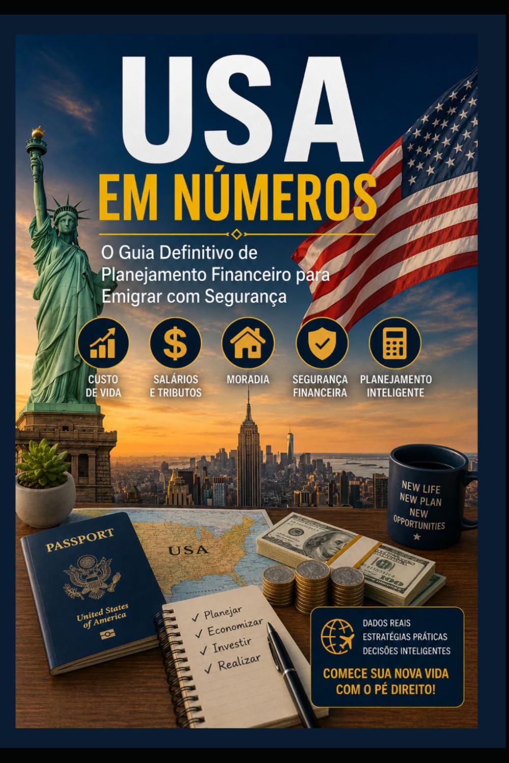 ESTADOS UNIDOS EM NÚMEROS: O Guia Financeiro Completo para Planejar, Economizar e Prosperar na Sua Mudança para os EUA