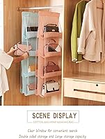 Vista 17 de AARAINBOW 1 Pack Hanging Handbag Purse Organizer for Closet, Hand Bag Organizer Holder 8 Pockets, Space Saving Wardrobe Purse Storage Organizer for