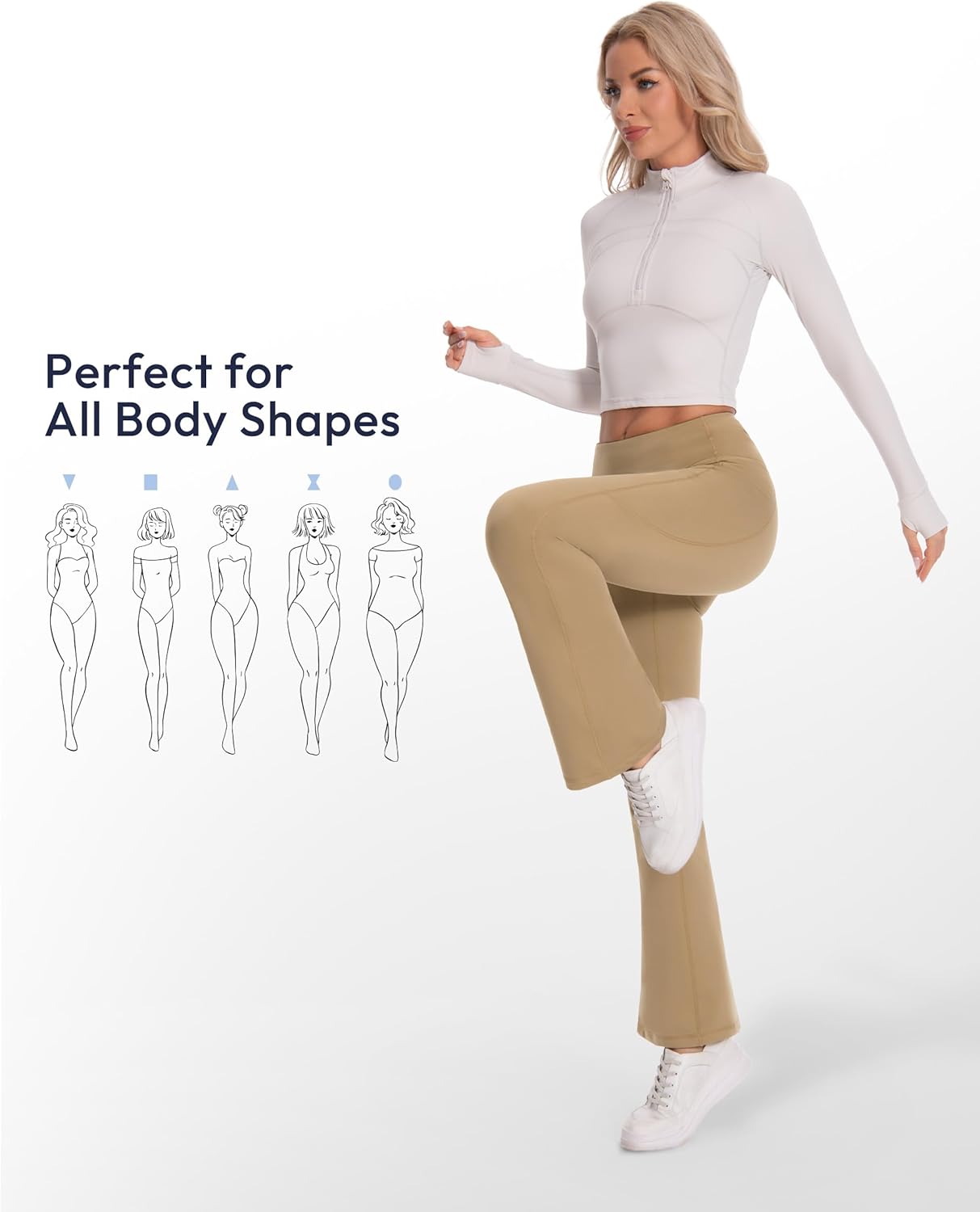 SEVEGO Tall Women's 32/34/36 Fleece Lined Flare Leggings Water Resistant Winter Thermal Bell Bottom Yoga Pants 3 Pockets - Image 9