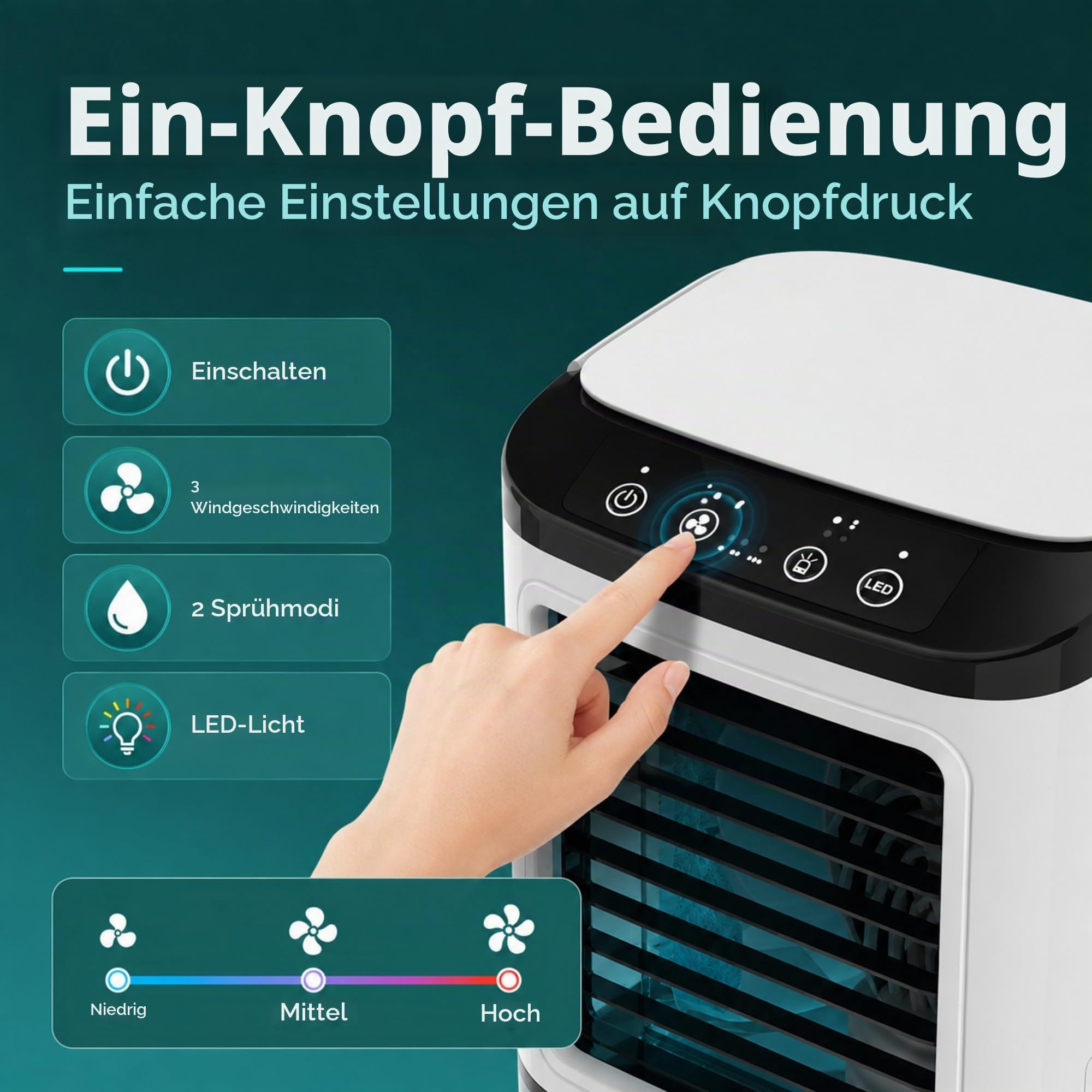 Mini Klimaanlage USB Desktop Ventilator mit 900ml Tank
