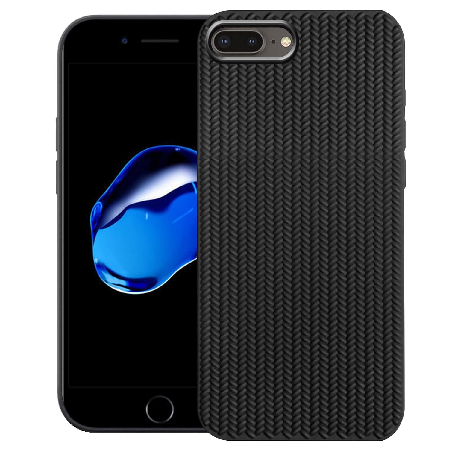 amazon basics Braided Design Case Cover for iPhone 7 Plus | Matte Finish | (Black, iPhone 7 Plus)