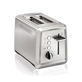 Hamilton Beach 2 Slice Toaster with Extra-Wide Slots, Bagel Setting, Toast Boost, Slide-Out Crumb Tray, Auto-Shutoff & Cancel Button, Defrost Function, Stainless Steel (22794)