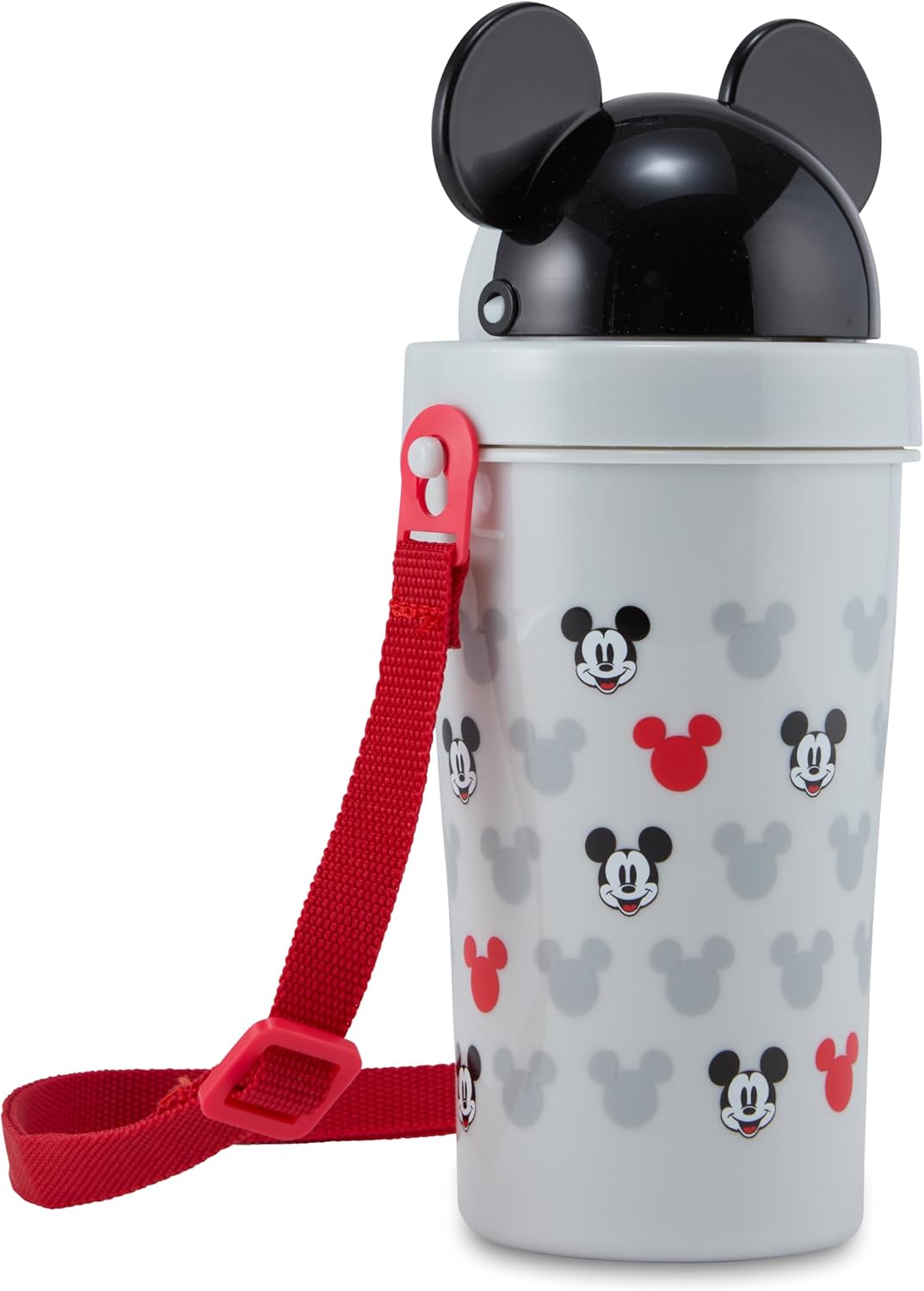 Disney Molded Ear Sippy Cupfor baby toddler with pop up cover and straw with strap for travel (mickey minnie mouse)