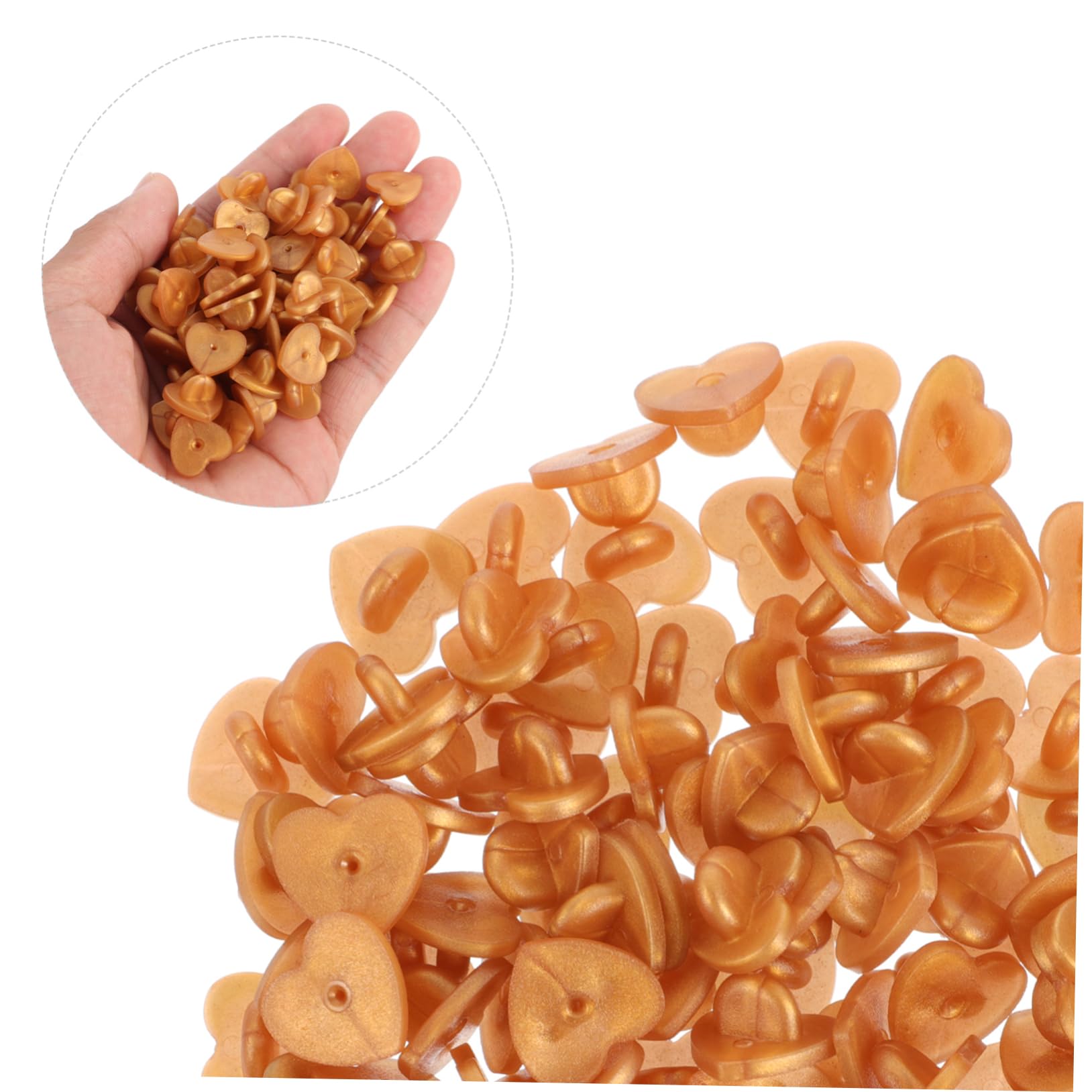 Housoutil DIY Craft Accessory Heart Lapel Pins 100 Pcs Easy to Use Brooch Clutch Pin Backs