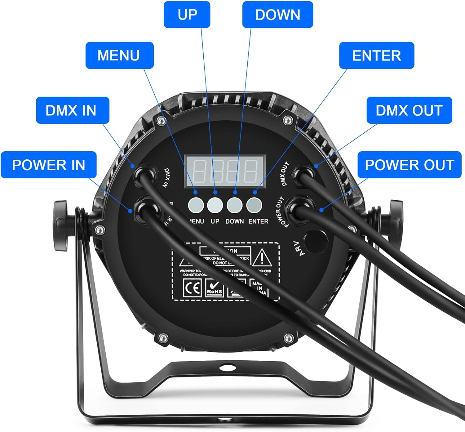 LED Stage Lights IP67 Waterproof Par Lights, 36LED 180W RGB High Power HOLDLAMP Outdoor Uplights for Events with DMX Control Sound Activated for Party Bar Church DJ Wedding Live Show
