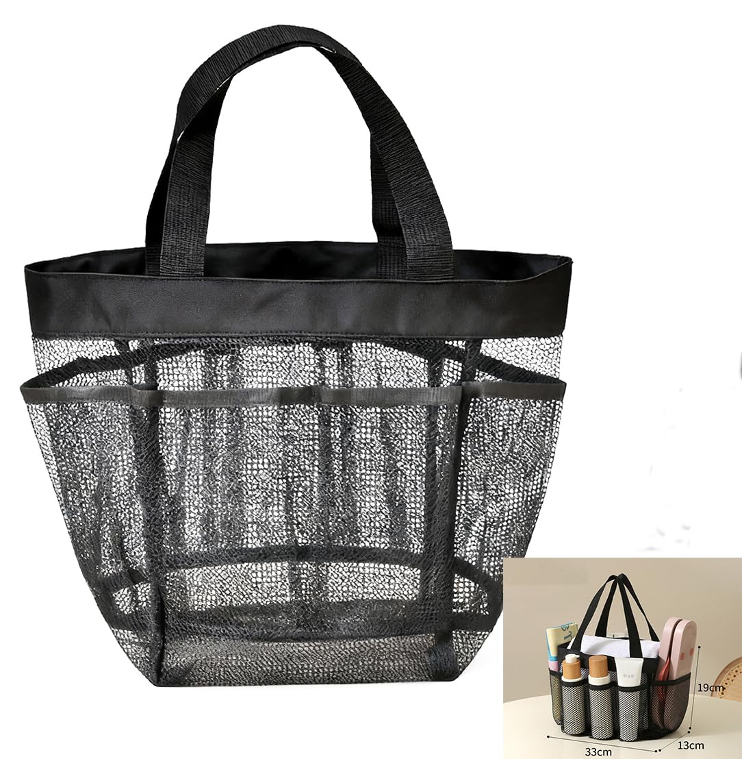 Patty Both Mesh Shower Caddy Portable for College Dorm Room Essentials 8-Pocket Large Shower Basket Tote Bag with