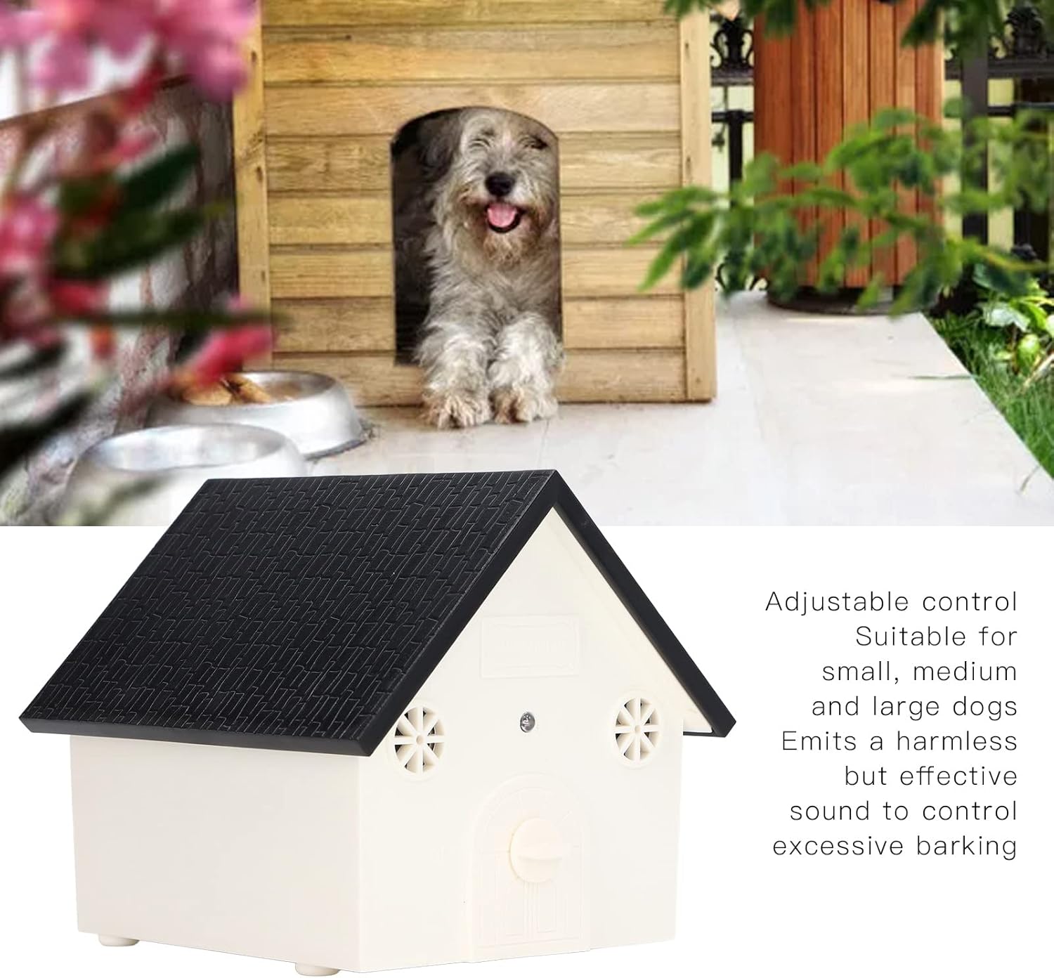 Ultrasonic Dog Barking Control Device, Adjustable Control Water Proof Lightweight Abs Material Bark Deterrent with Lanyard for Small Medium Large Dogs Outdoor Indoor Use