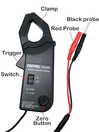 TECPEL CA-600 AC/DC Current clamp Transmitter Probe 600A