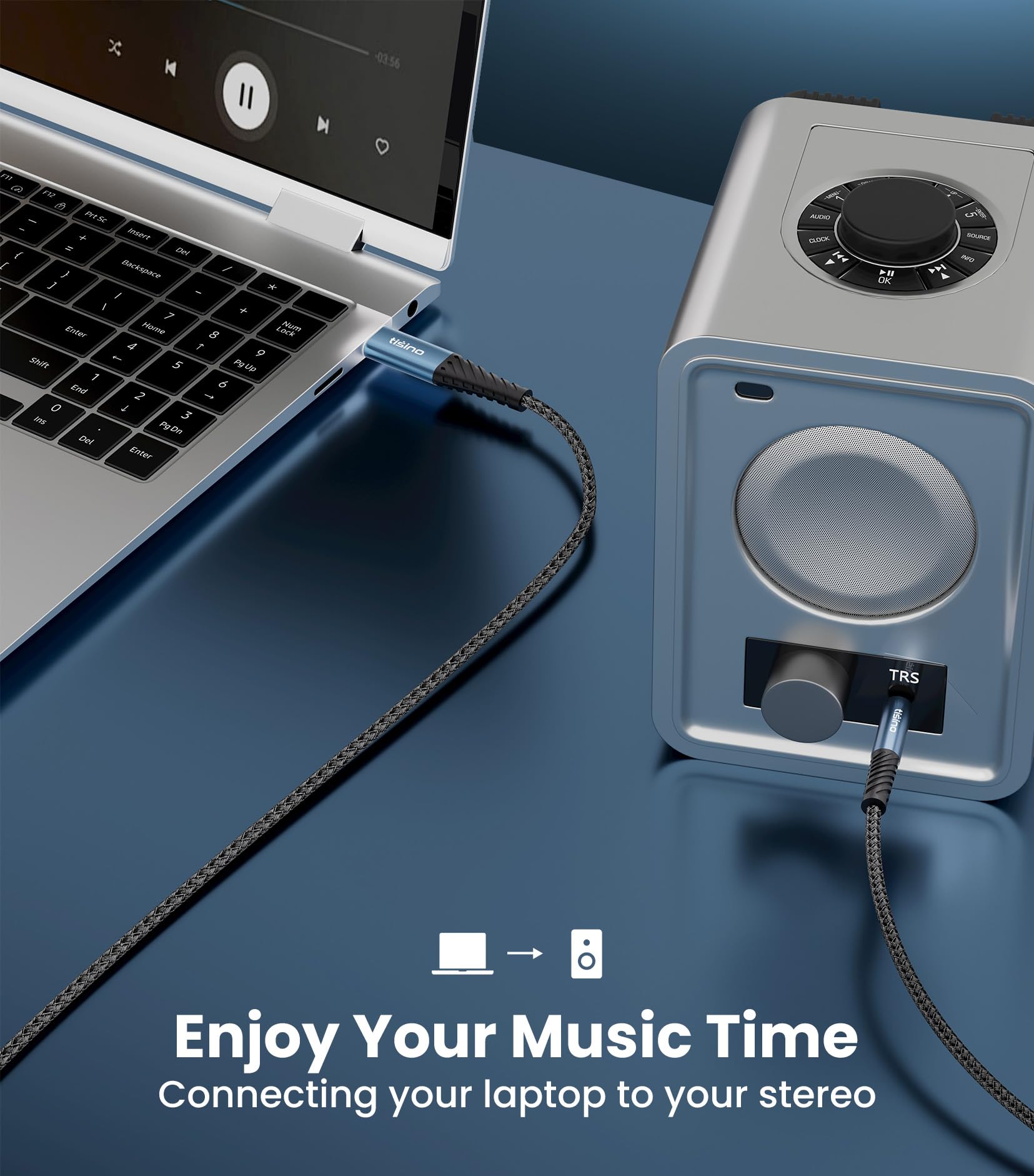 Tisino Cavo Aux 3,5mm a usb C (0,5m), cavo ausiliario per cuffie stereo Hi-Fi, compatibile con iPhone 15, 15 Pro Max Plus/Galaxy S24/S23 Ultra/iPad Pixel 9