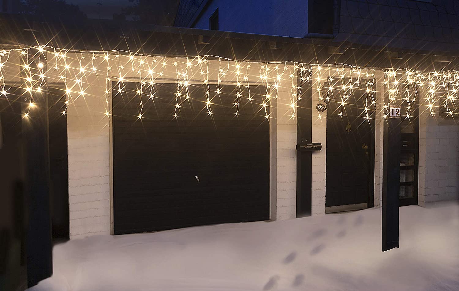 Eisregen Lichterkette mit 480 kaltweißen LED - Länge 12 m