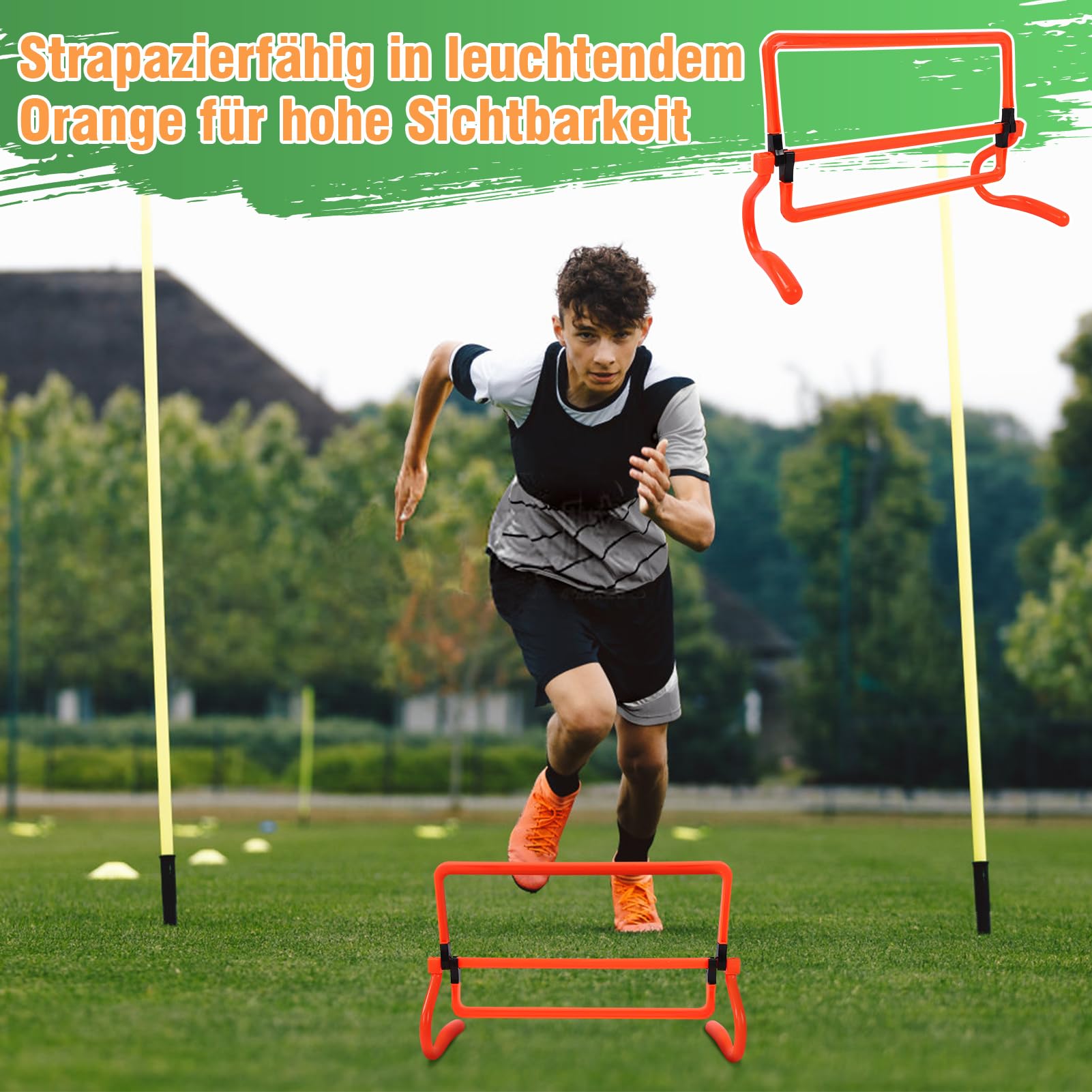 Cocoarm 5er-Set Koordinationshürden Speed Agility Training Hürden Höhenverstellbar 15cm/22cm/28cm/36cm Trainingshürden Fußball Training Beweglichkeits Koordinationstraining für Kinder