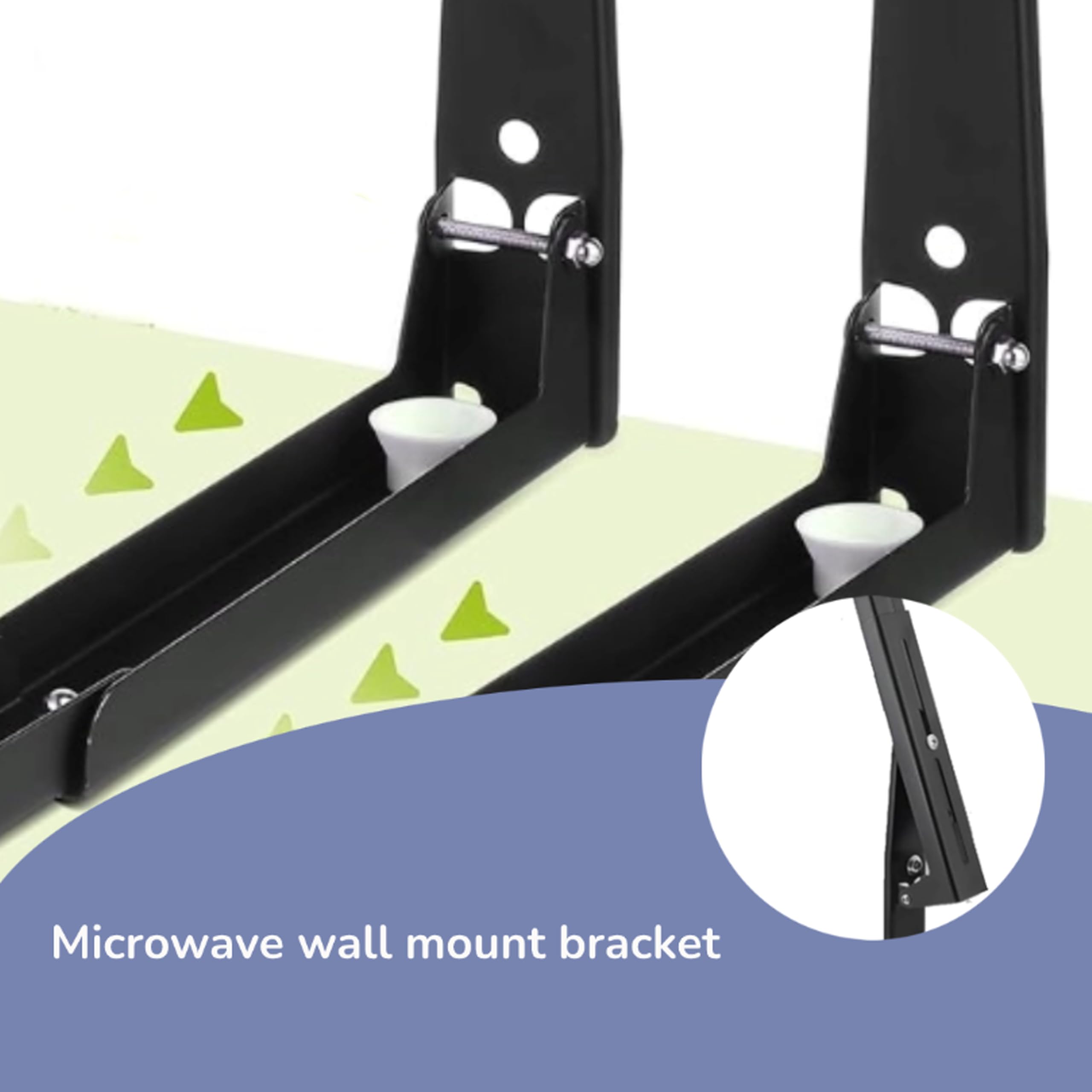 Wall Mount Microwave Shelf - Black -5