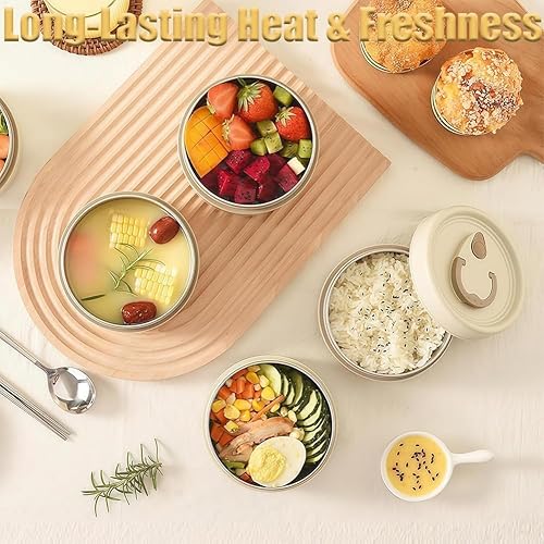 Miniatura 7 de Juego de contenedores de almuerzo aislados portátiles, 234 niveles separados, apilables, de acero inoxidable, con bolsa de almuerzo aislada, caja