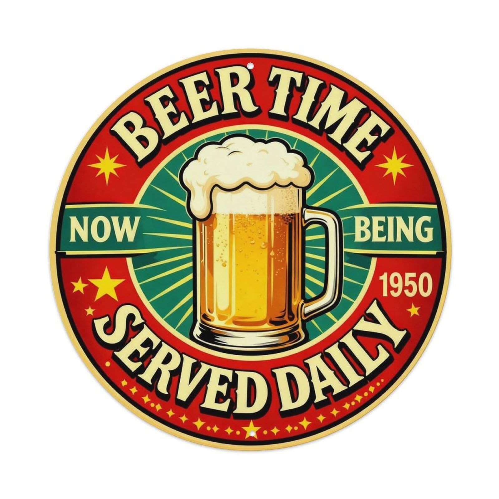 Beer Time Bar Sign Metal Tin Sign Plaque