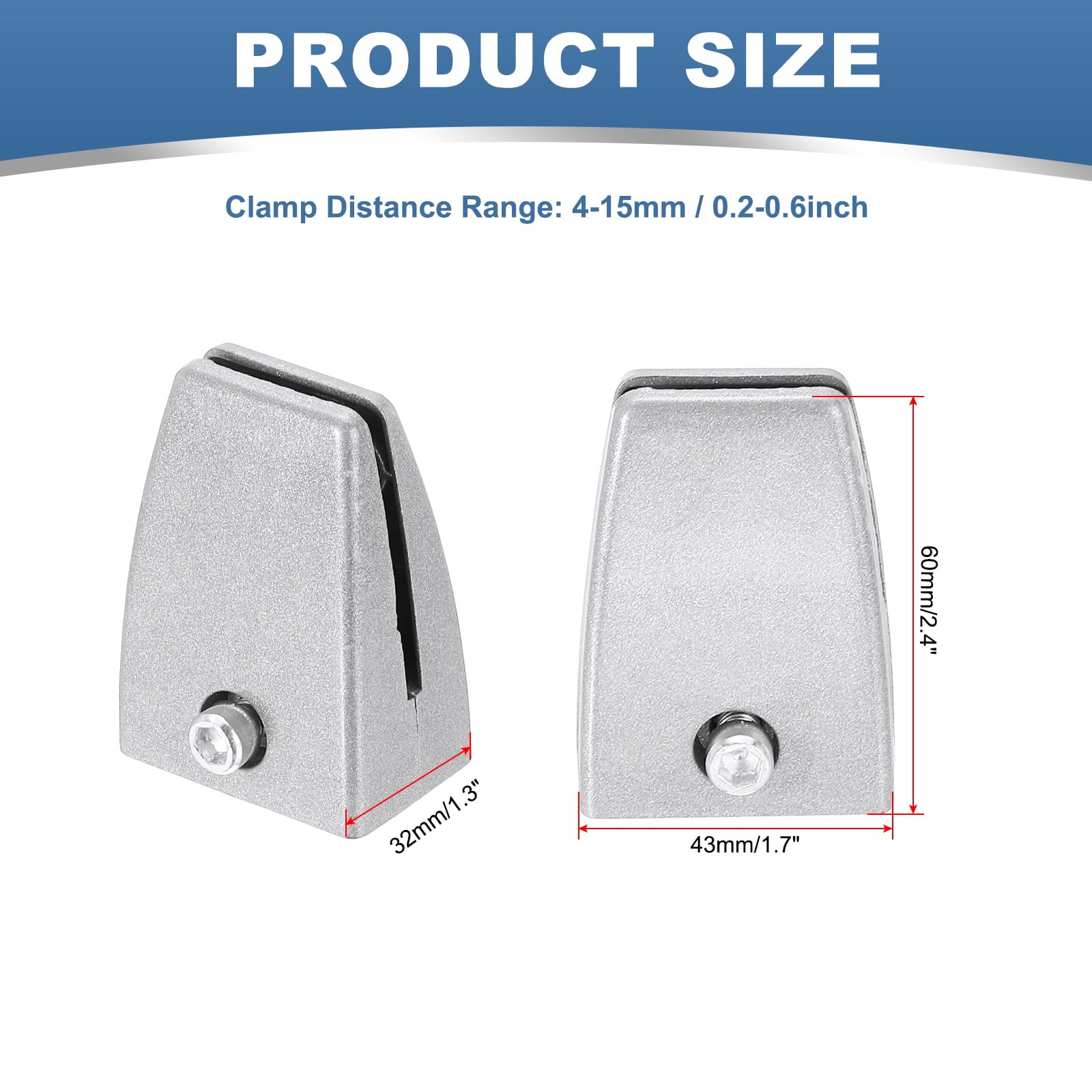 PATIKIL 1.7x1.3x2.4" Desk Divider Support Clamp - Image 2