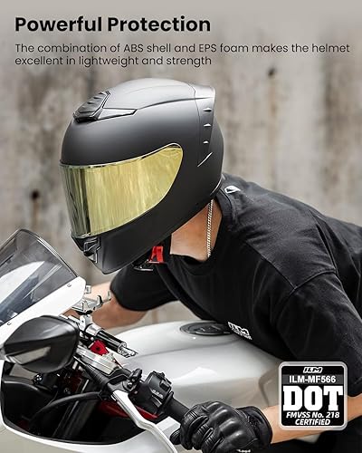 Miniatura 2 de ILM - Cascos de motocicleta de cara completa para hombres y mujeres, para deportes motorizados, moto, calle, carreras, aprobados por DOT, Modelo