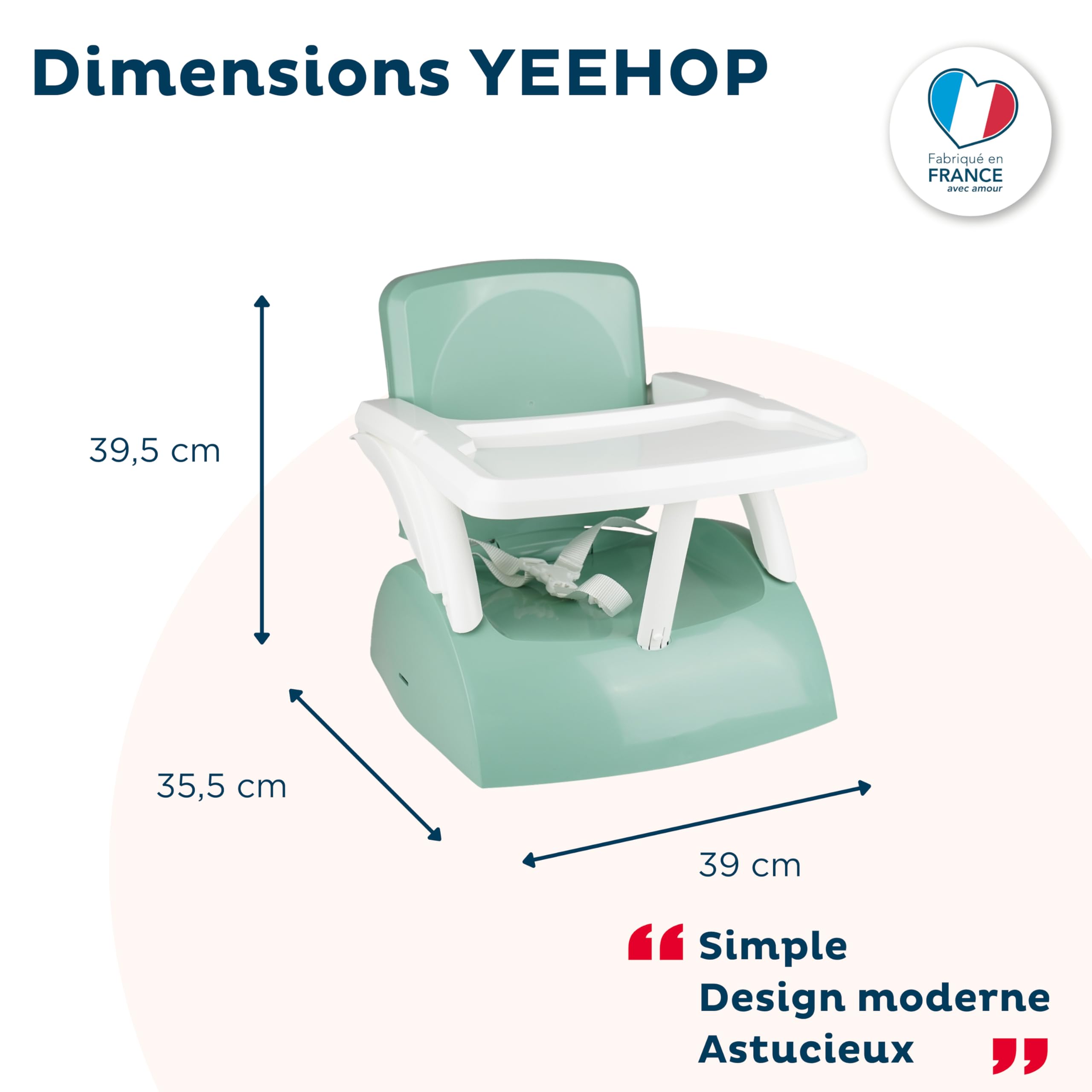 Rehausseur de chaise pour enfant + Boîtes de conservation + Coffret vaisselle micro-ondes + Bavoir semi-rigide