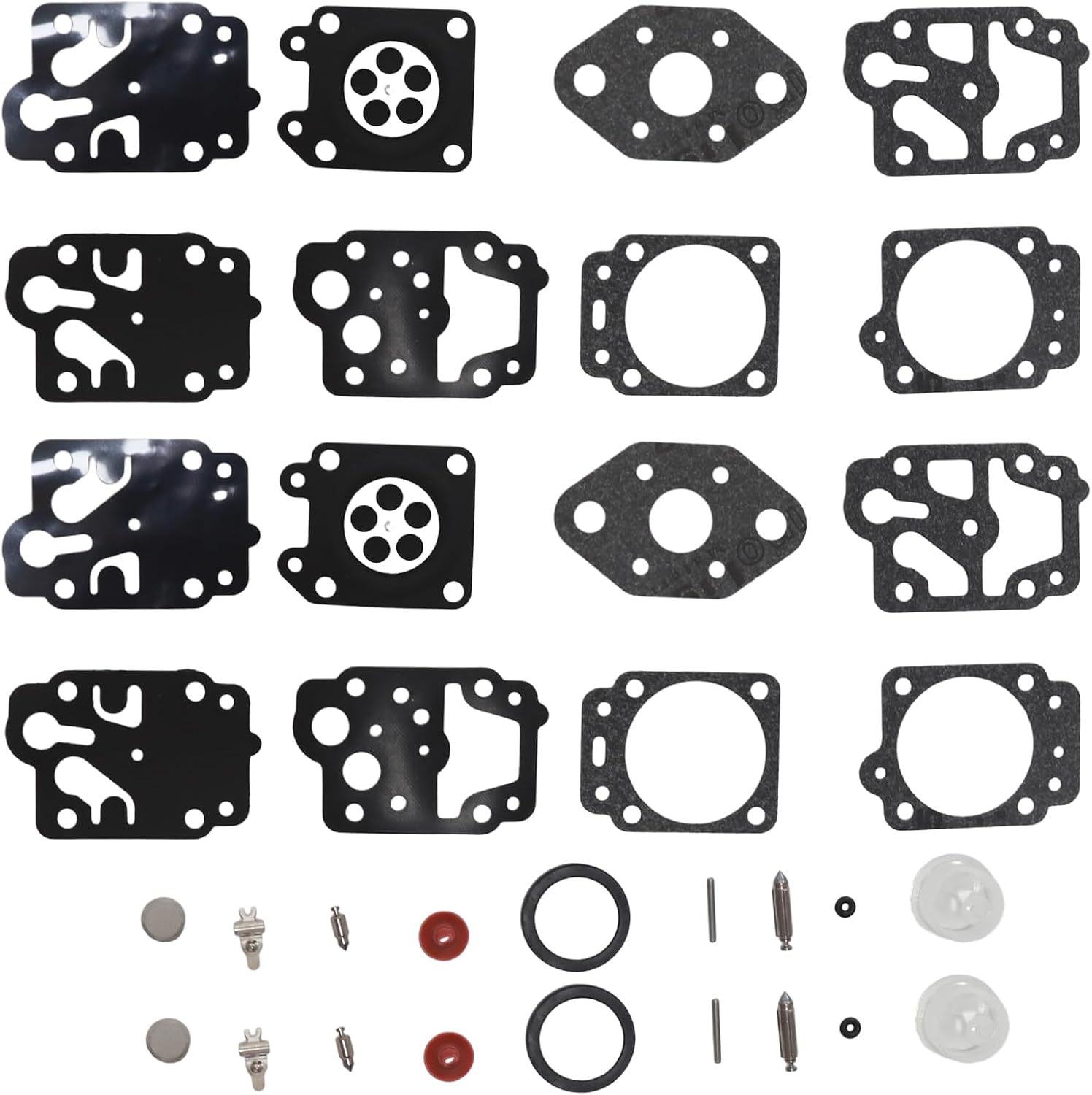 Adefol 2 Set K20-WYL Carburetor Rebuild Gasket Kit with Primer Bulb for WYL Series Carb Repair Gasket