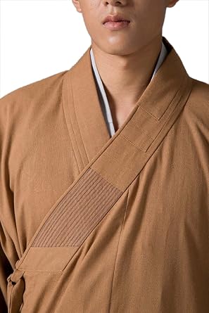 ZanYing Buddhist Monk Meditation Religion Robe Men Brown