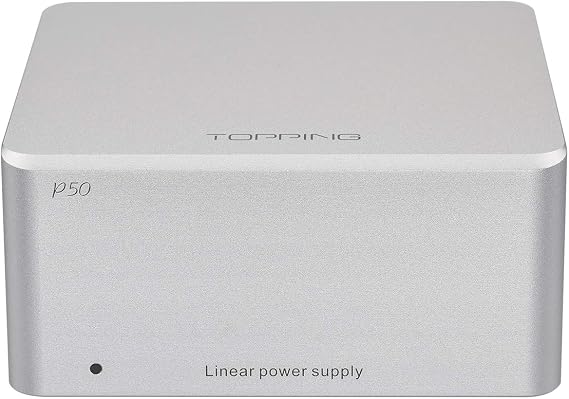 TOPPING P50 Linear Power Supply for HiFi Audio - Ultra Low Noise, CNC Unibody, Perfect Compatible with D50III/D50s/DX3,Pro+/E50,Global Voltage Support (Silver)