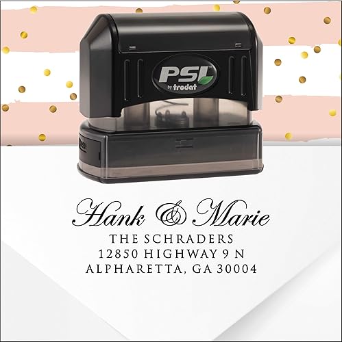 Sello de dirección para boda, sello de dirección de retorno autoentintado, personalizado, preentintado con tinta negra