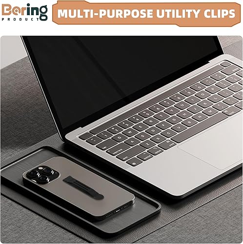 Miniatura 8 de BORING PRODUCT Clip de bolsillo universal fijable, paquete de 2 clips de metal adhesivo para cinturón para teléfonos inteligentes, clip de cadera