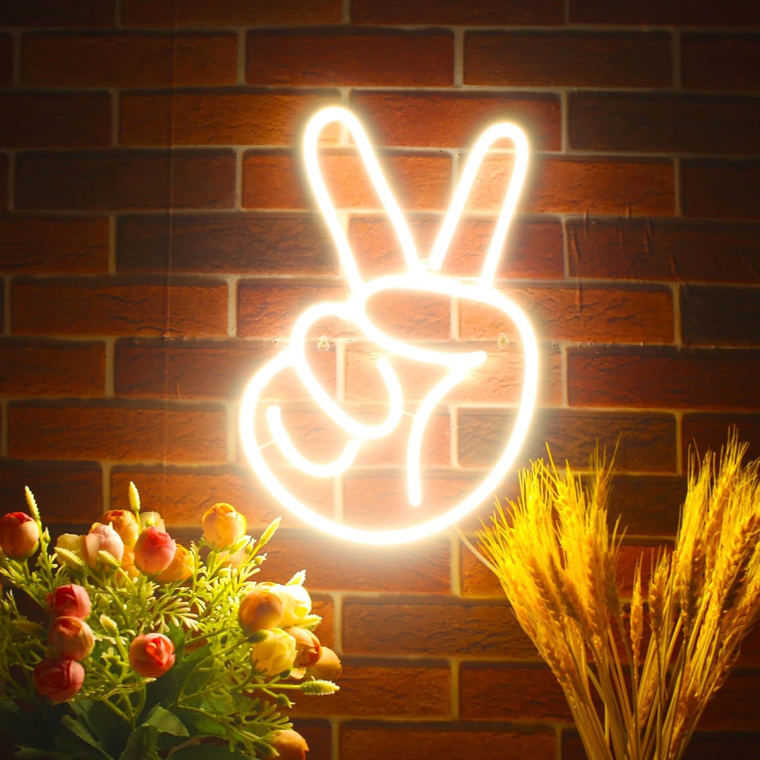 ADVPRO Hand Showing V Sign Flex Silicone LED Neon Sign - Blue - st16s43-fnu0231-b