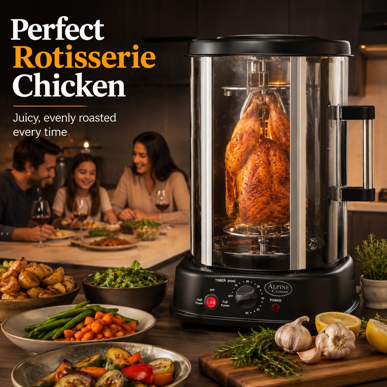 Amazon.com: Alpine Cuisine 21L 1500W Vertical Rotisserie Grill