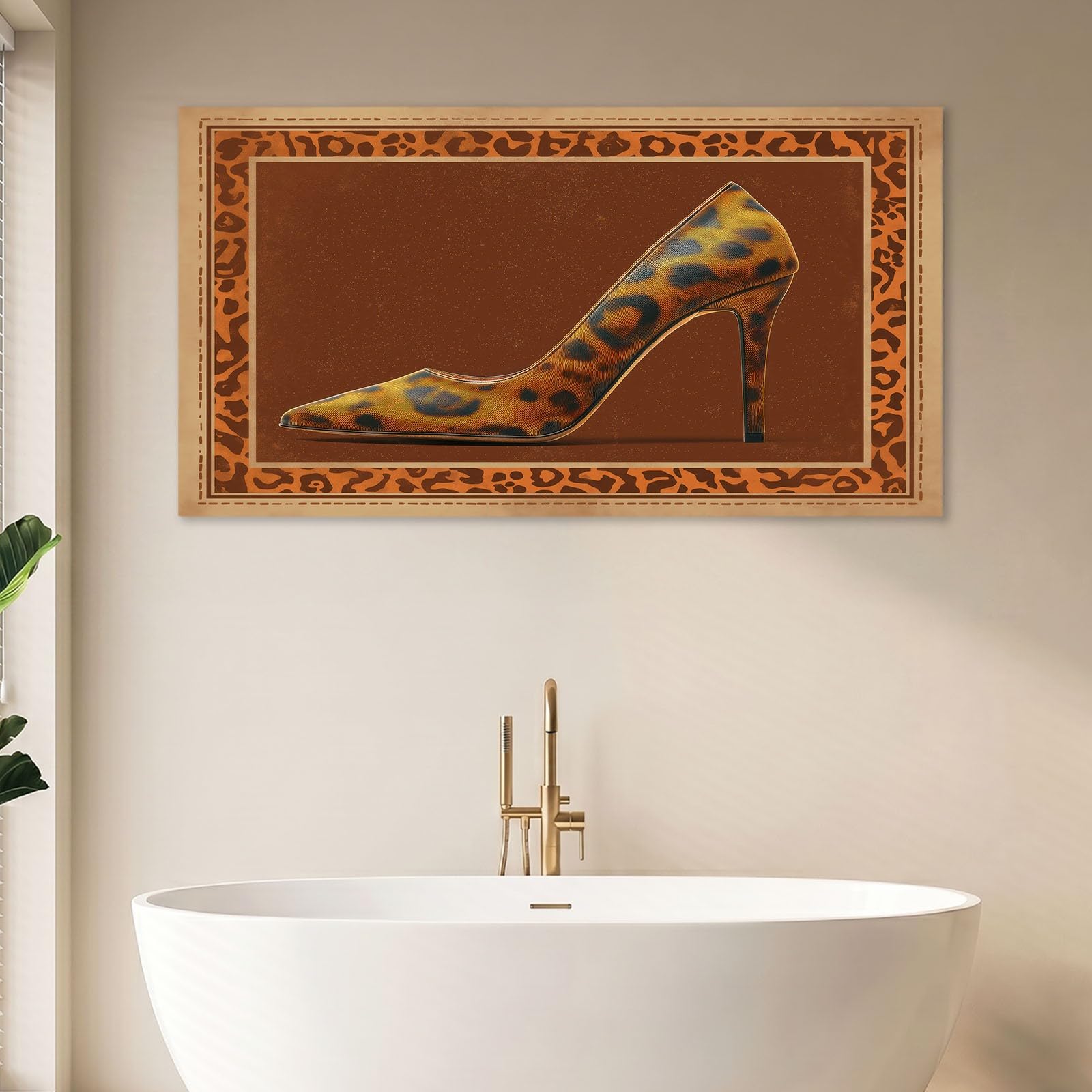 Lienzo decorativo para pared de 160 x 80 cm, color marrón