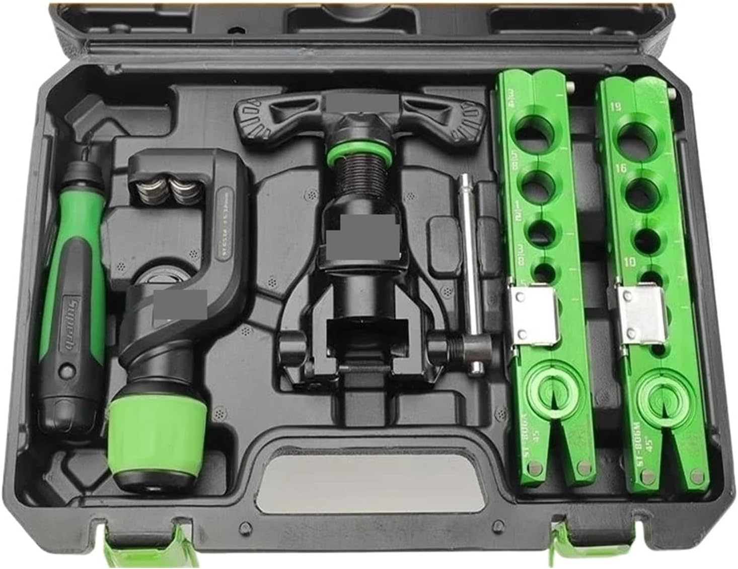 Exhaust Pipe Expander, ST-806FT-L Copper Pipe Expander Set Air Conditioner Metric Reamer Flare Tool Pipe Flaring Tool Set Tube Expander Tools
