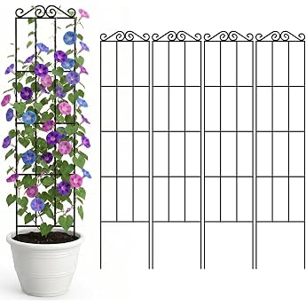 ARIFARO Metal Garden Trellis for Climbing Plants 147 cm Pack of 4