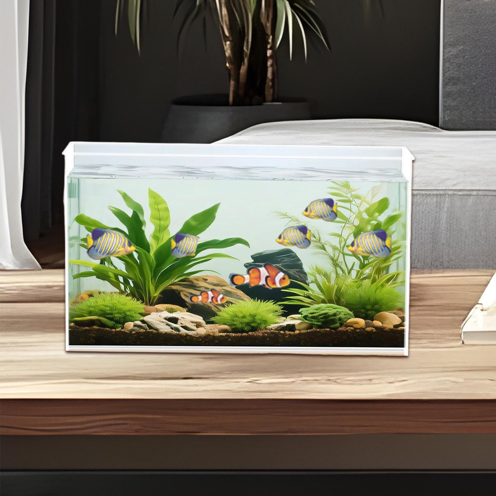 Aquarium Miniature pour Poissons | Bocal Ultra-Transparent - Terrarium en Verre Ultra-Transparent pour Crevettes, Araignées Et Décorations Miniatures Idéal pour Femmes, Hommes Et Espaces Temporaires
