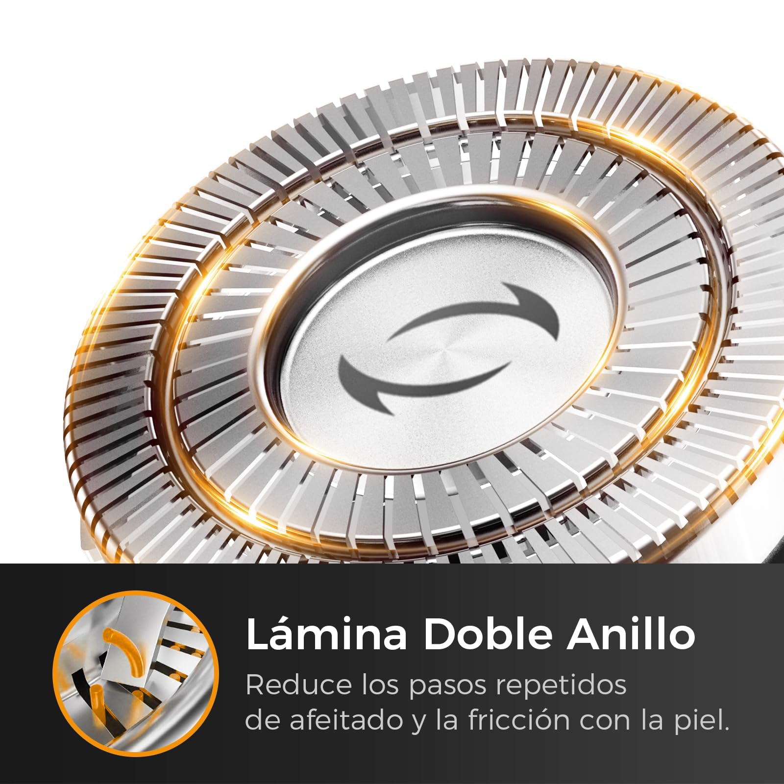 Afeitadora Electrica Hombre, Autonomía 120 minutos, Cuchilla de Acero Autoafilado, Afeitadora de barba emergente, Uso Diario o de Viaje, Rendimiento Potente y Eficiente, 8200rpm