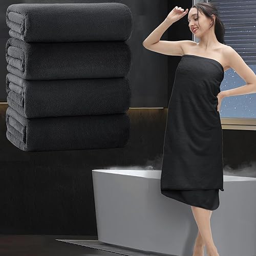 Vista 236 de Juego de toallas de microfibra de 8 piezas, 2 toallas de baño, 2 toallas de mano, 4 toallas pequeñas, toalla de baño extra grande para baño, hotel