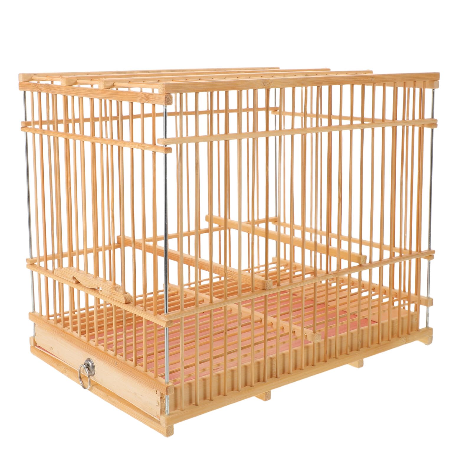Cage à oiseaux en bambou Hohopeti style vintage rectangulaire