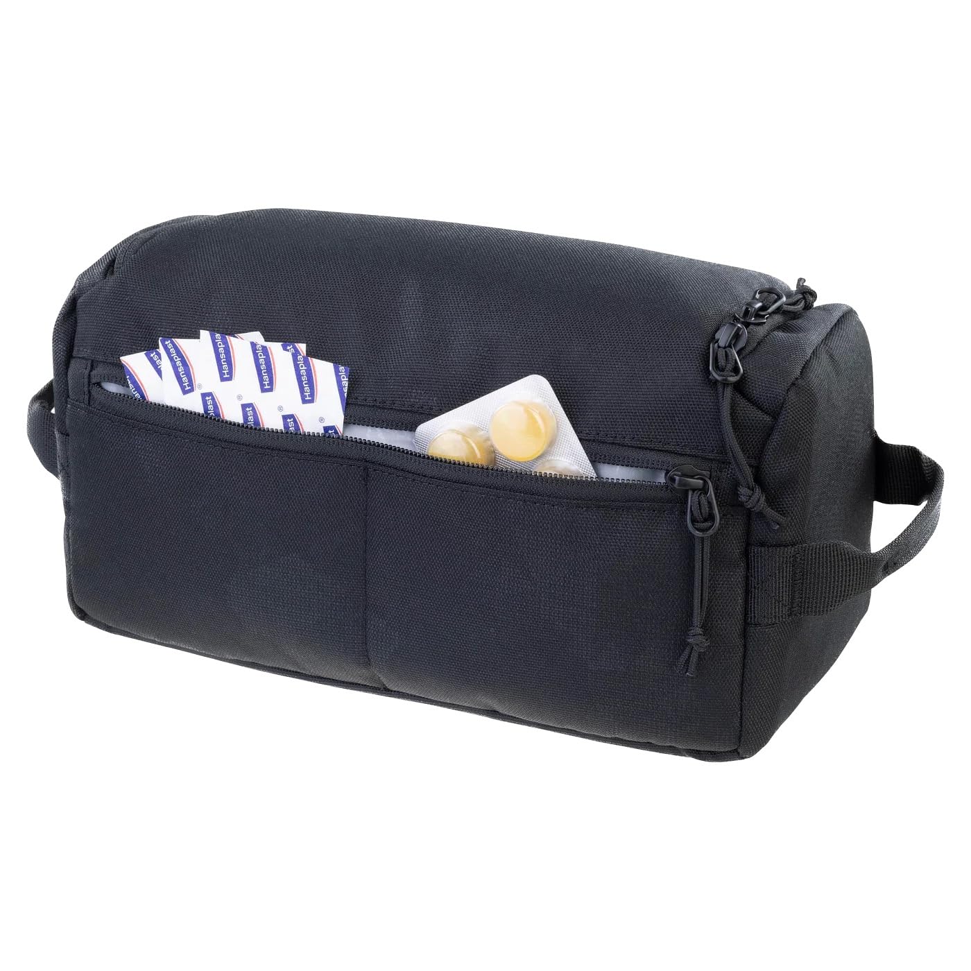EVOC WASH BAG Torba na kosmetyki, kosmetyczka na co dzień w podróży (przegródki organizacyjne z indywidualnym podziałem przestrzeni, wyjmowane lusterko, torba na kosmetyki do zawieszenia), czarna