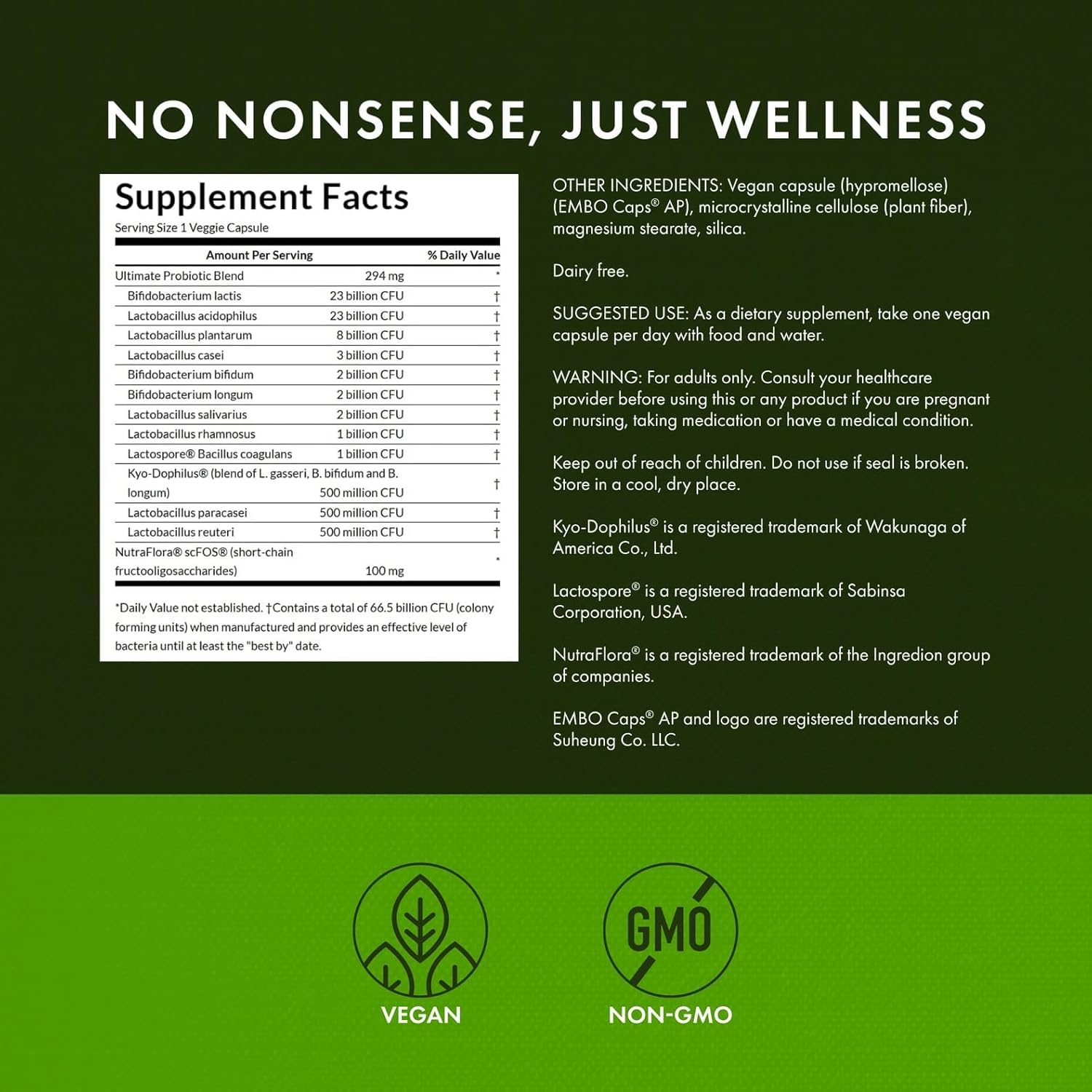 Swanson Ultimate Probiotic Formula Digestive Health Immune System Support 66 Billion CFU Prebiotic NutraFlora scFOS 30 DRcaps Veggie Capsules (Caps)