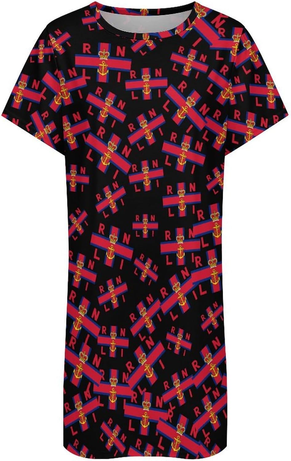 Royal National Lifeboat Institution Nightgowns for Women Short Sleeve Sleep Dress Casual Sleepshirt Night Gowns Pajamas