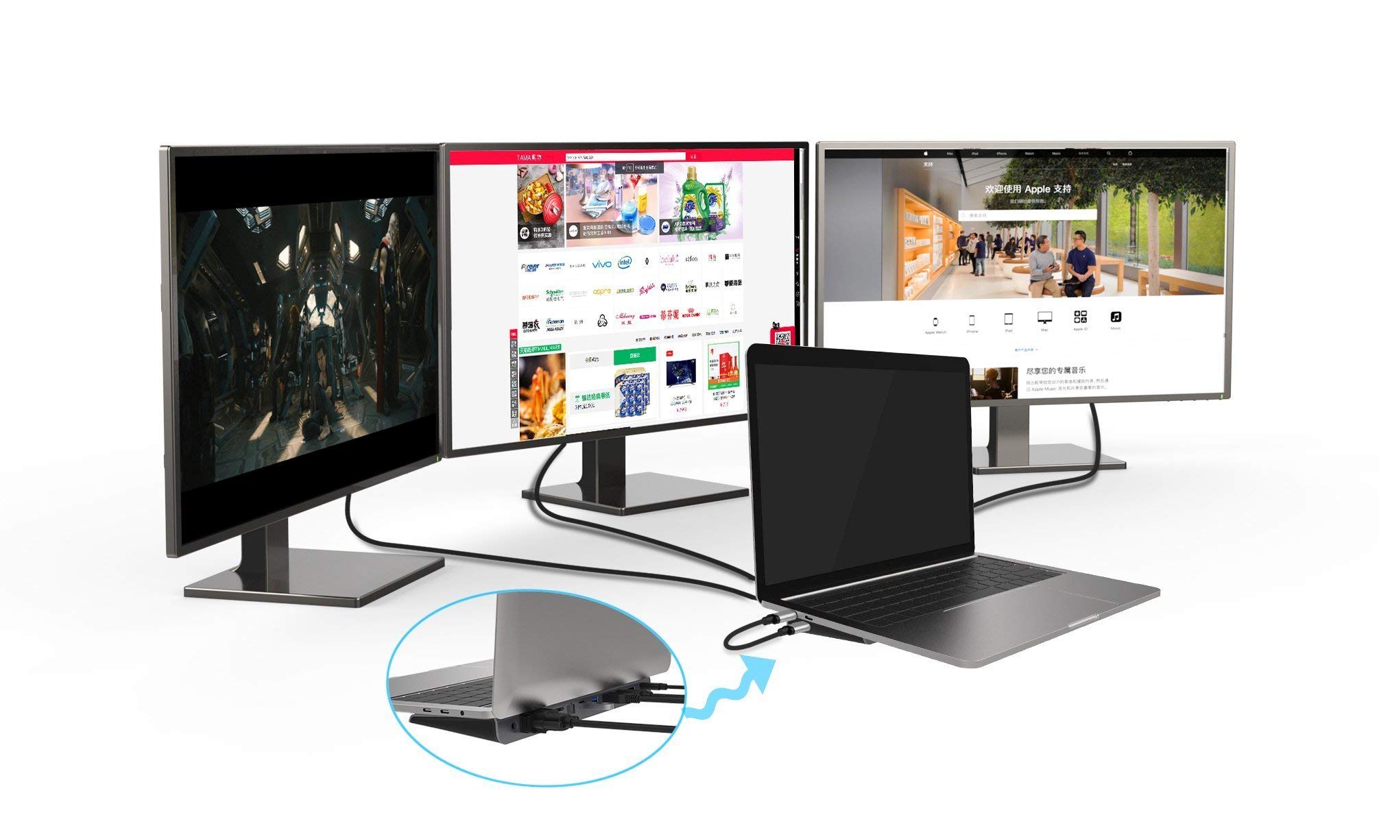 PremiumCord MST adaptér USB-C na HDMI VGA, rozlišení FULL HD 1080p