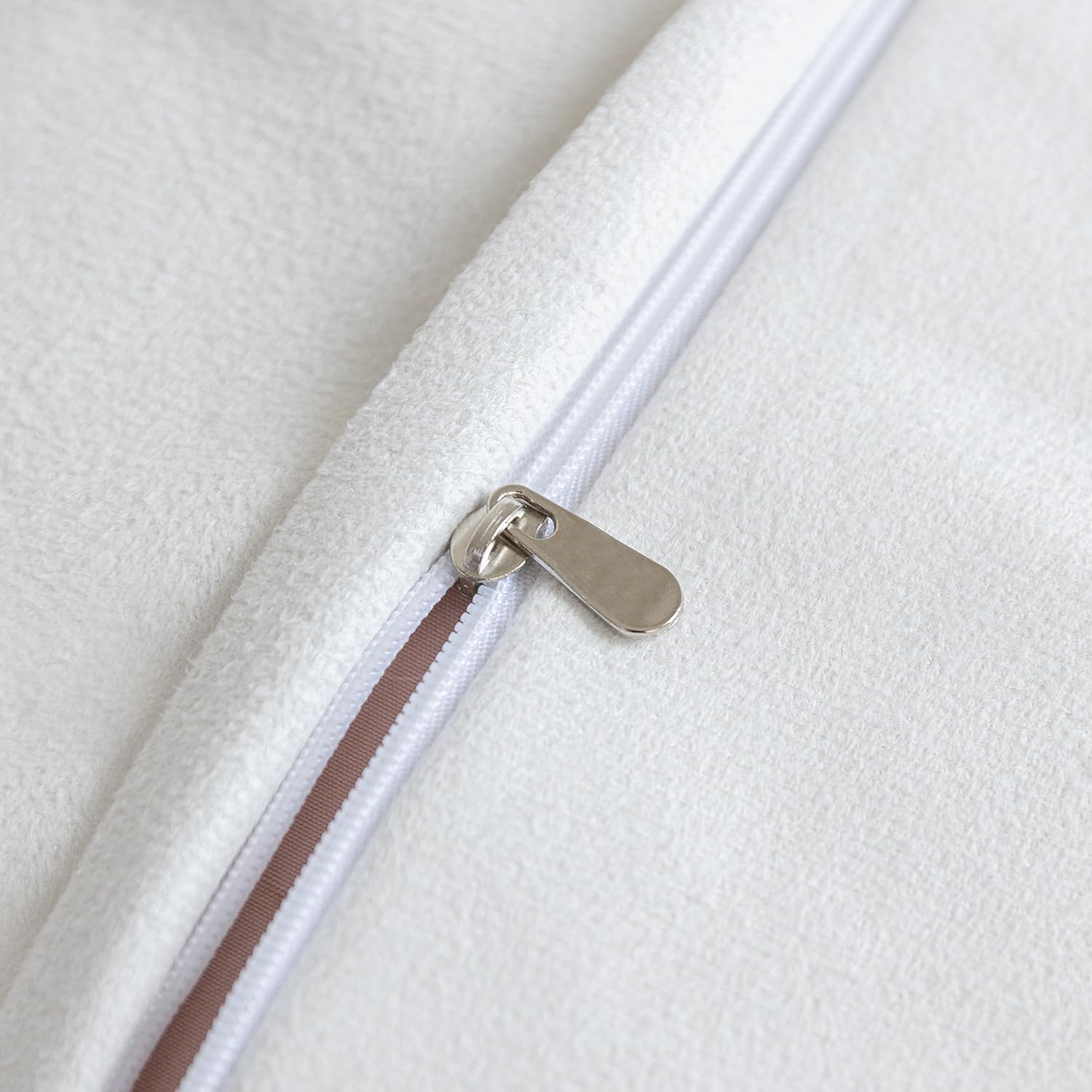 MOOX Rabbit Fur Throw Pillow Covers Decorative Fluffy Soft Fuzzy Plush Luxury Genuine Animal Skin Lumbar Pillow 18"x18" Cushion Cover, Couch White - Image 5