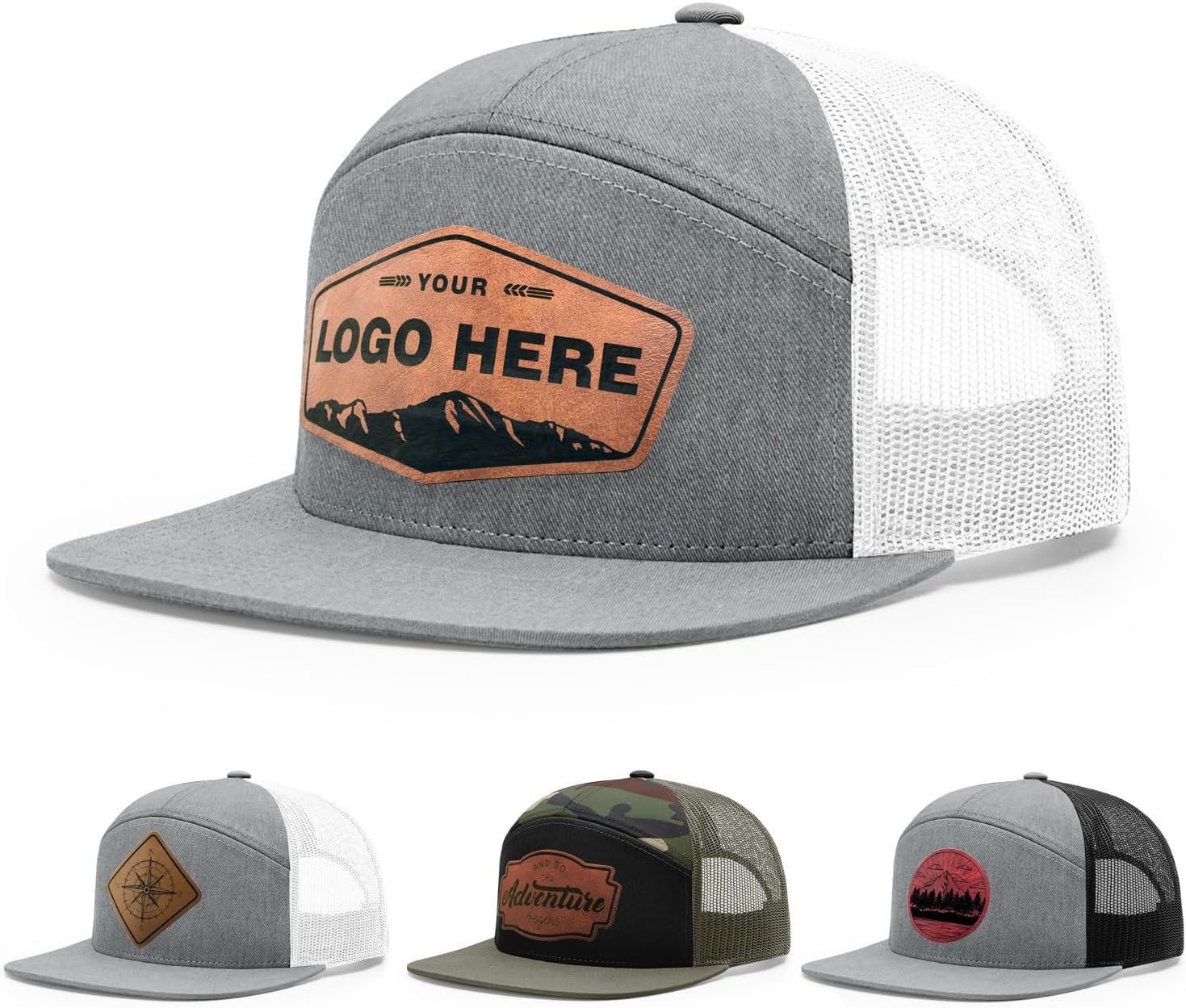 Personalized Custom 168 Style Trucker Leather Patch Hat for Men & Women